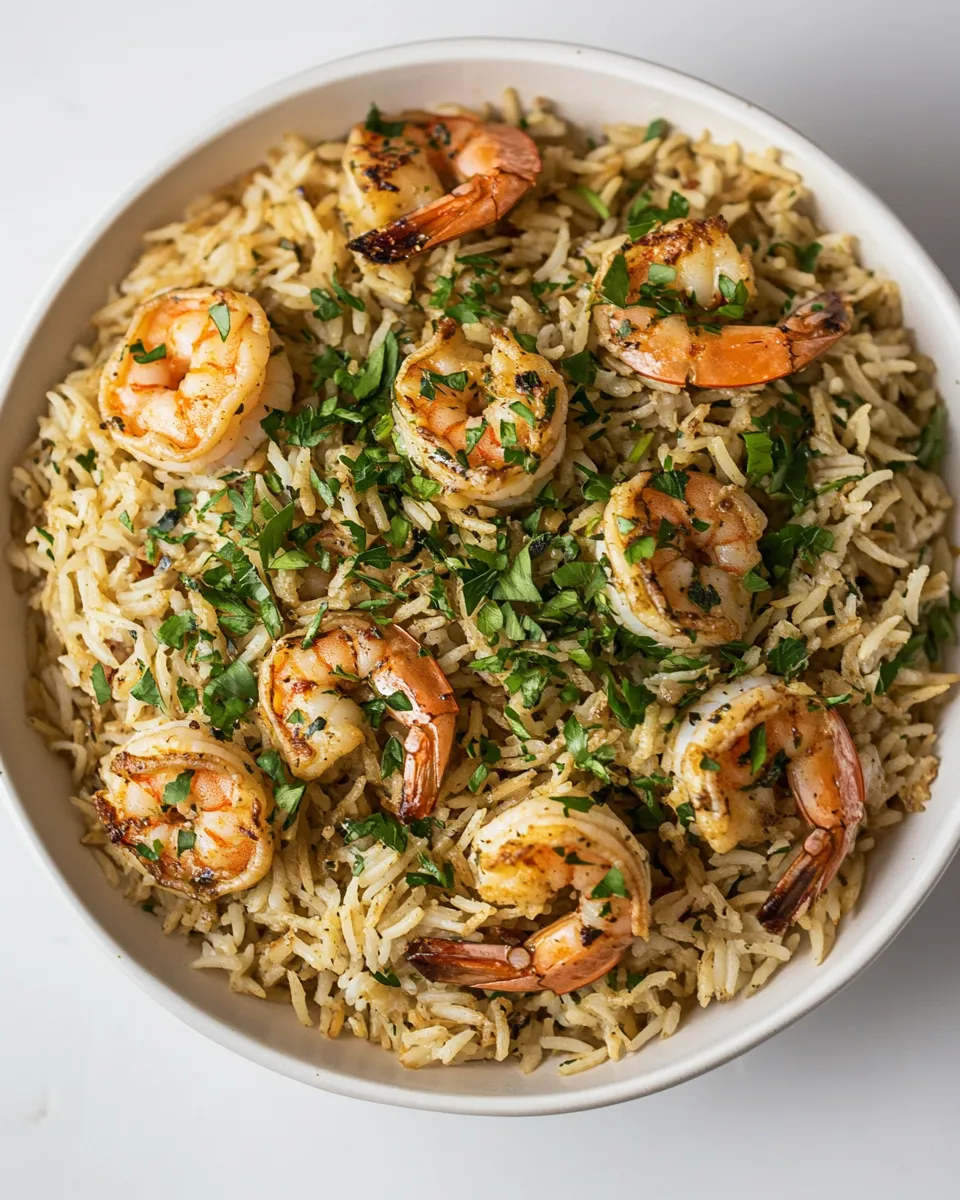 Homemade 15 Minute One Pan Shrimp and Rice food shot