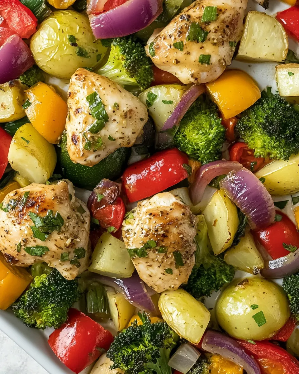 Easy 15 Minute Sheet Pan Garlic Ranch Chicken and Veggies photo
