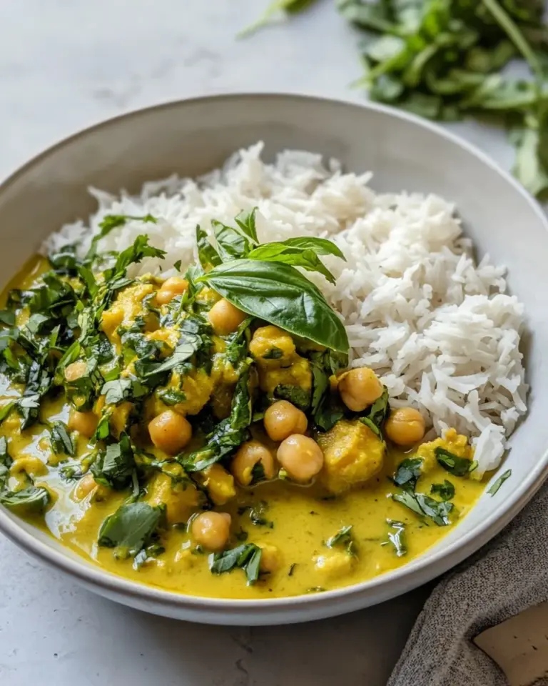 Homemade 20 Minute Basil Chickpea Curry. recipe photo