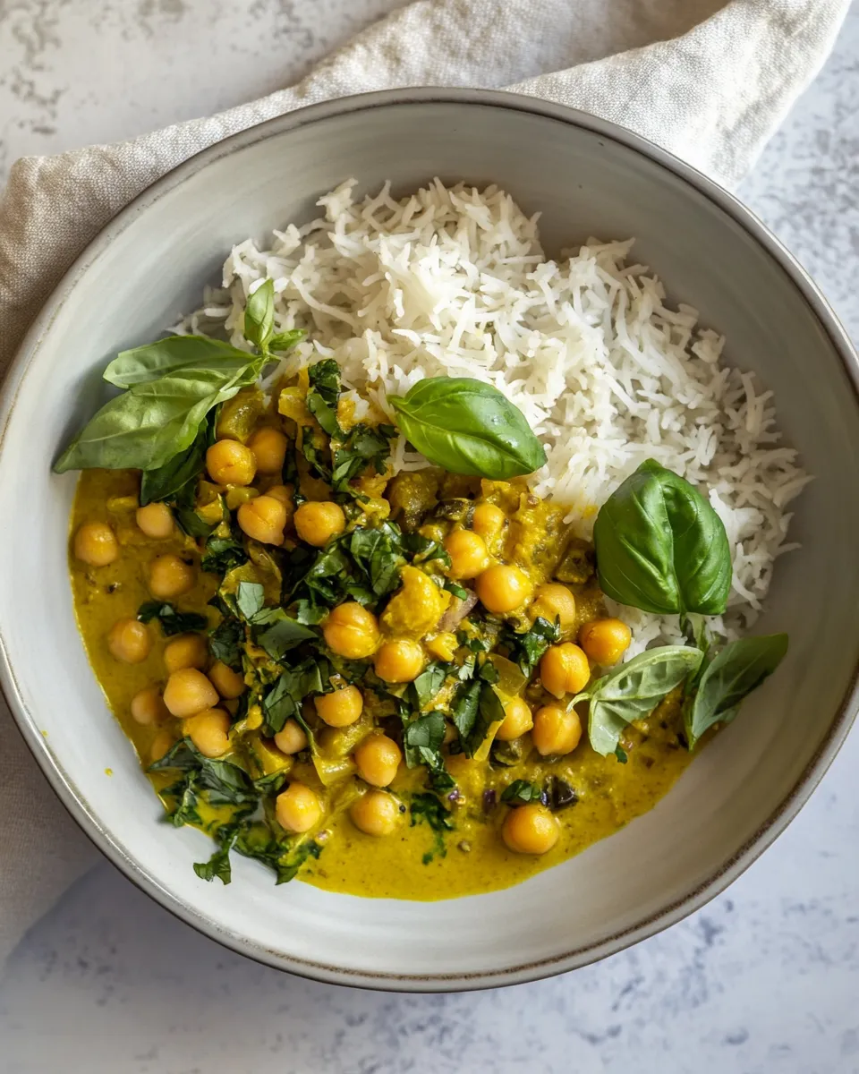 Classic 20 Minute Basil Chickpea Curry. dish photo