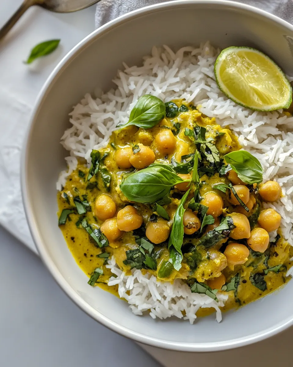 Delicious 20 Minute Basil Chickpea Curry. image