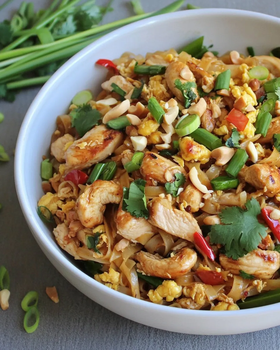 Delicious 30-Minute Chicken Pad Thai plate image