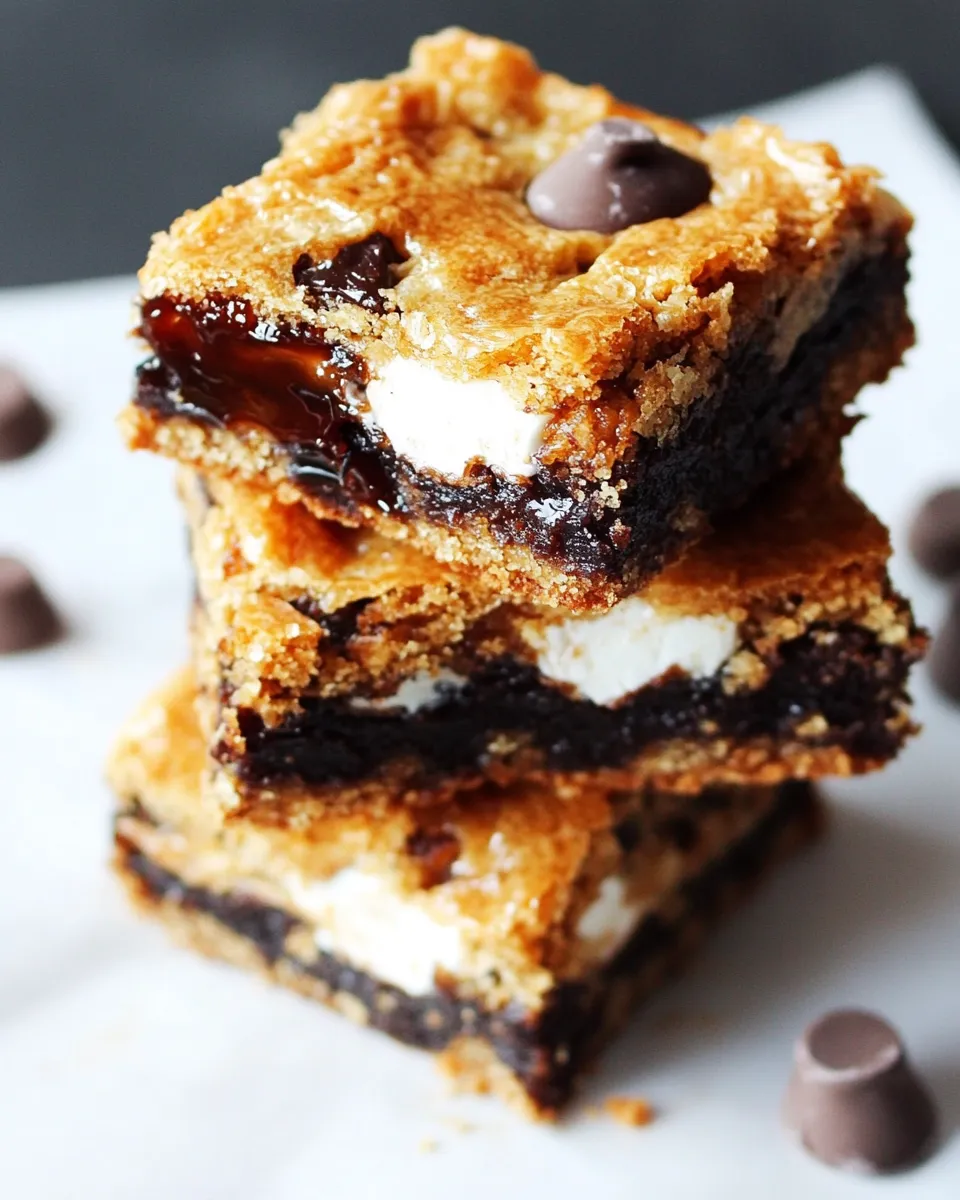 Homemade 5 Ingredient Caramelized Smores Cookie Bars recipe photo