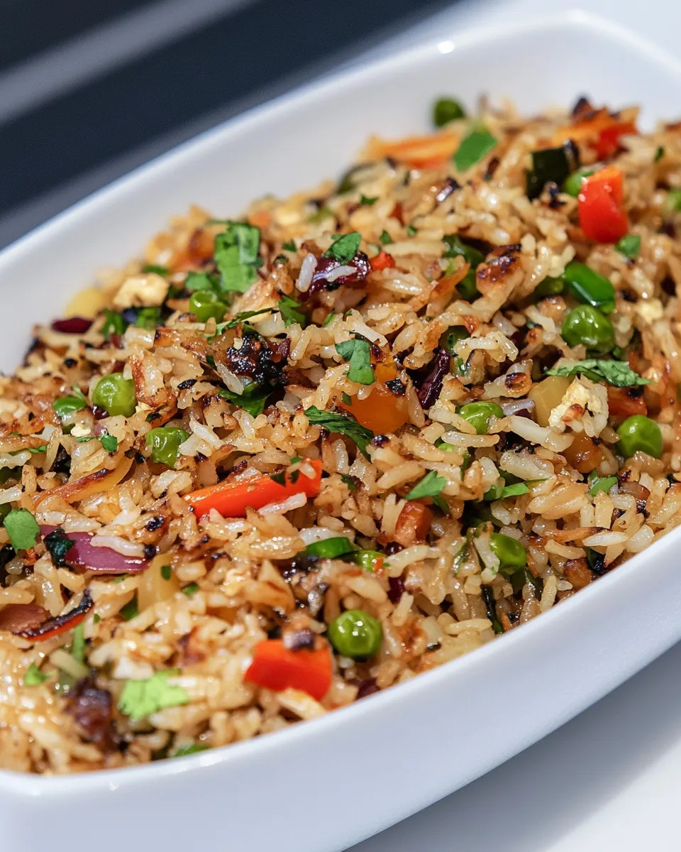 Delicious Air-Fryer Fried Rice plate image