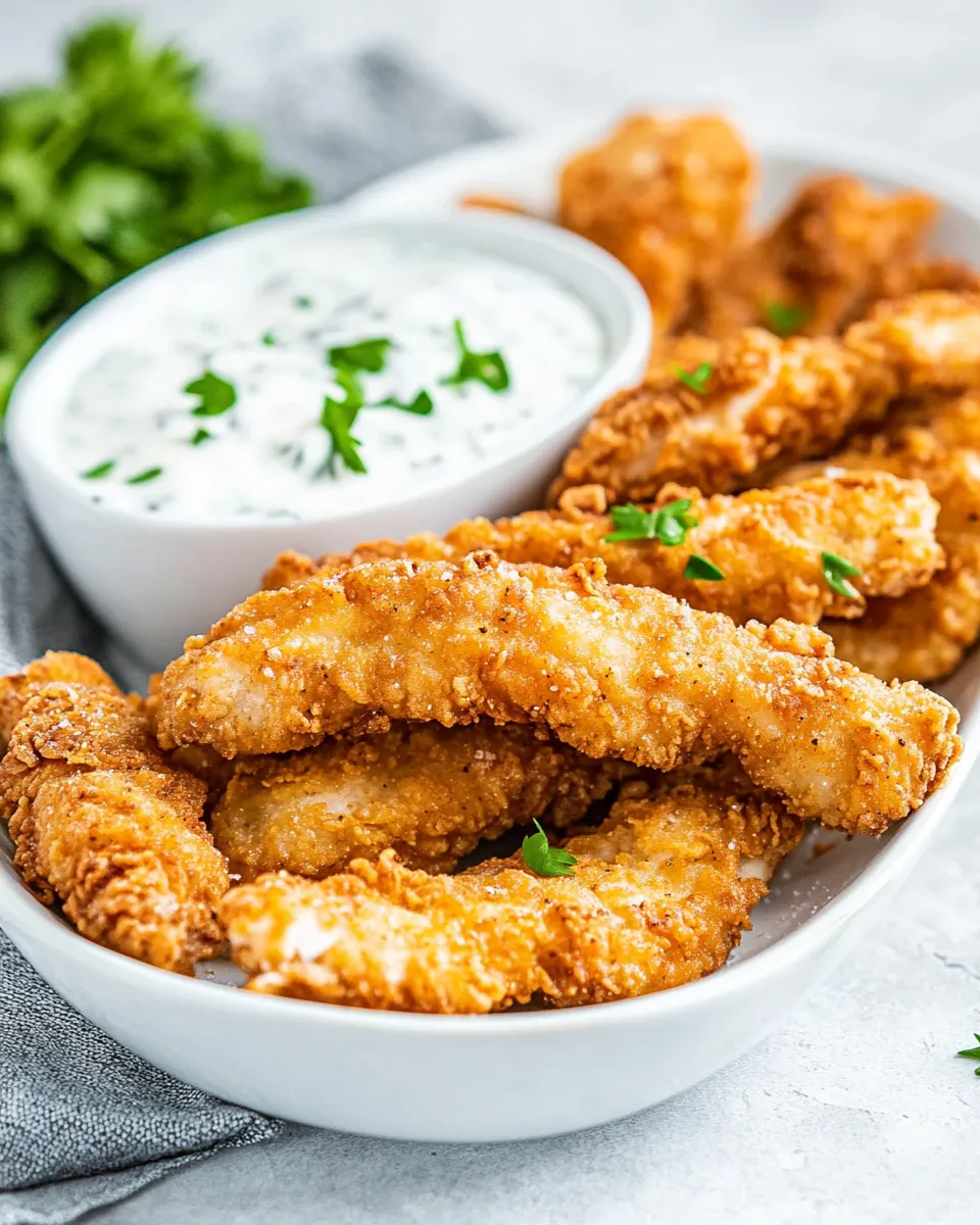 Easy Air-Fryer Frozen Chicken Tenders food shot