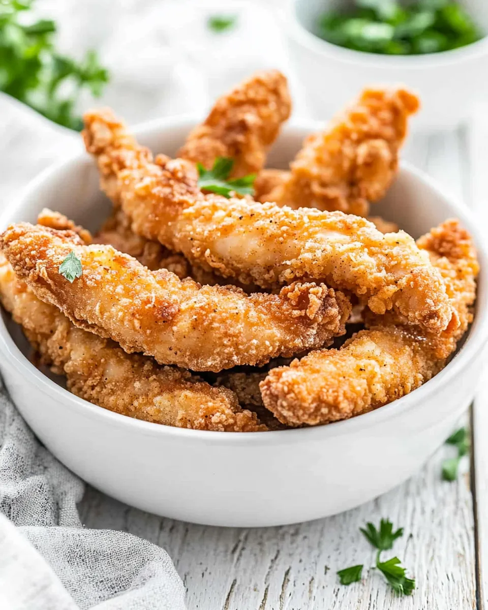 Delicious Air-Fryer Frozen Chicken Tenders plate image