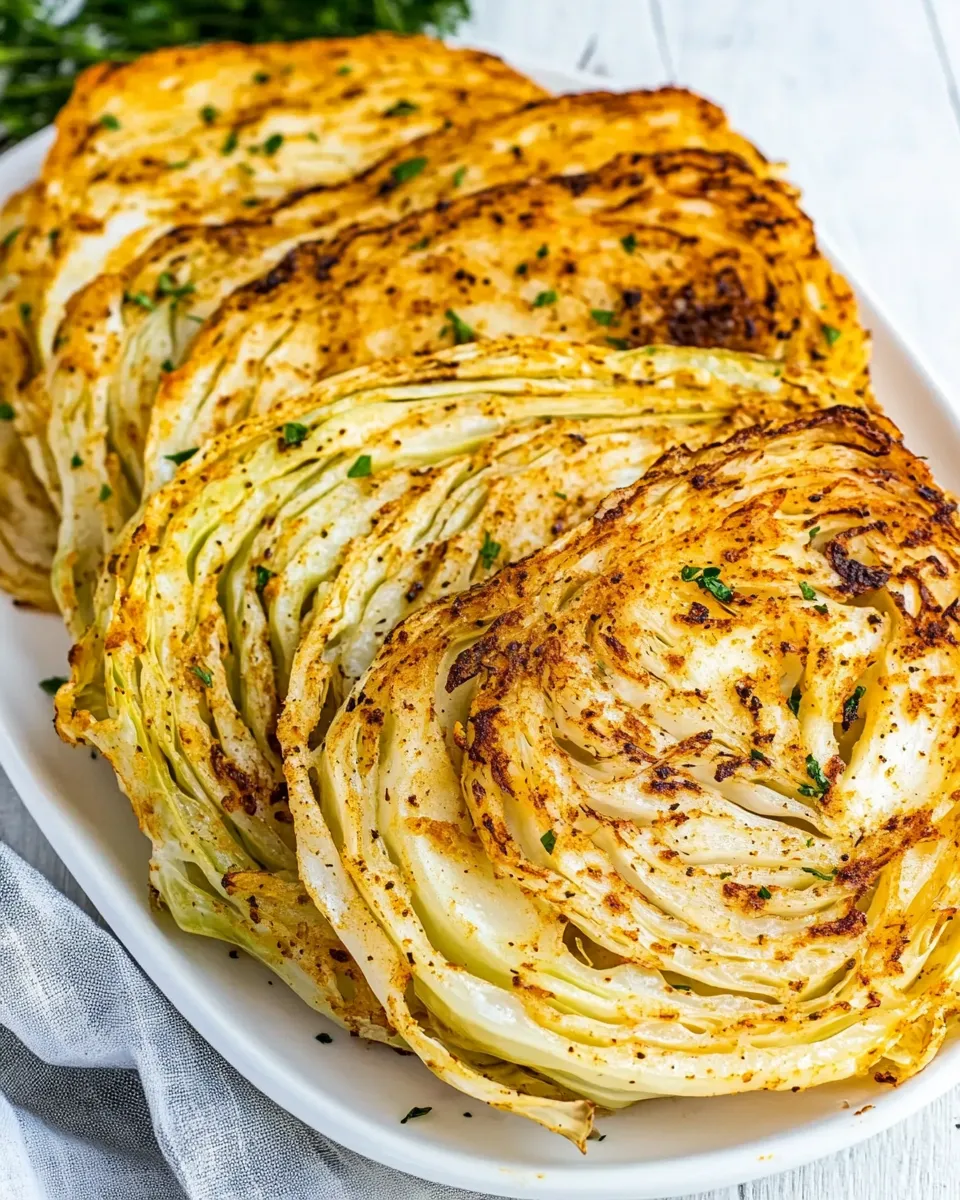 Classic Air Fryer Cabbage Steaks food shot