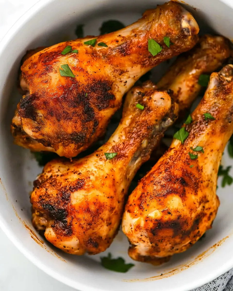 Delicious Air Fryer Chicken Legs plate image