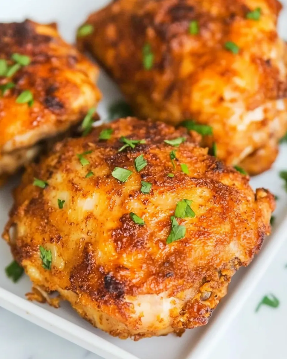 Homemade Air Fryer Crispy Chicken Thighs recipe photo