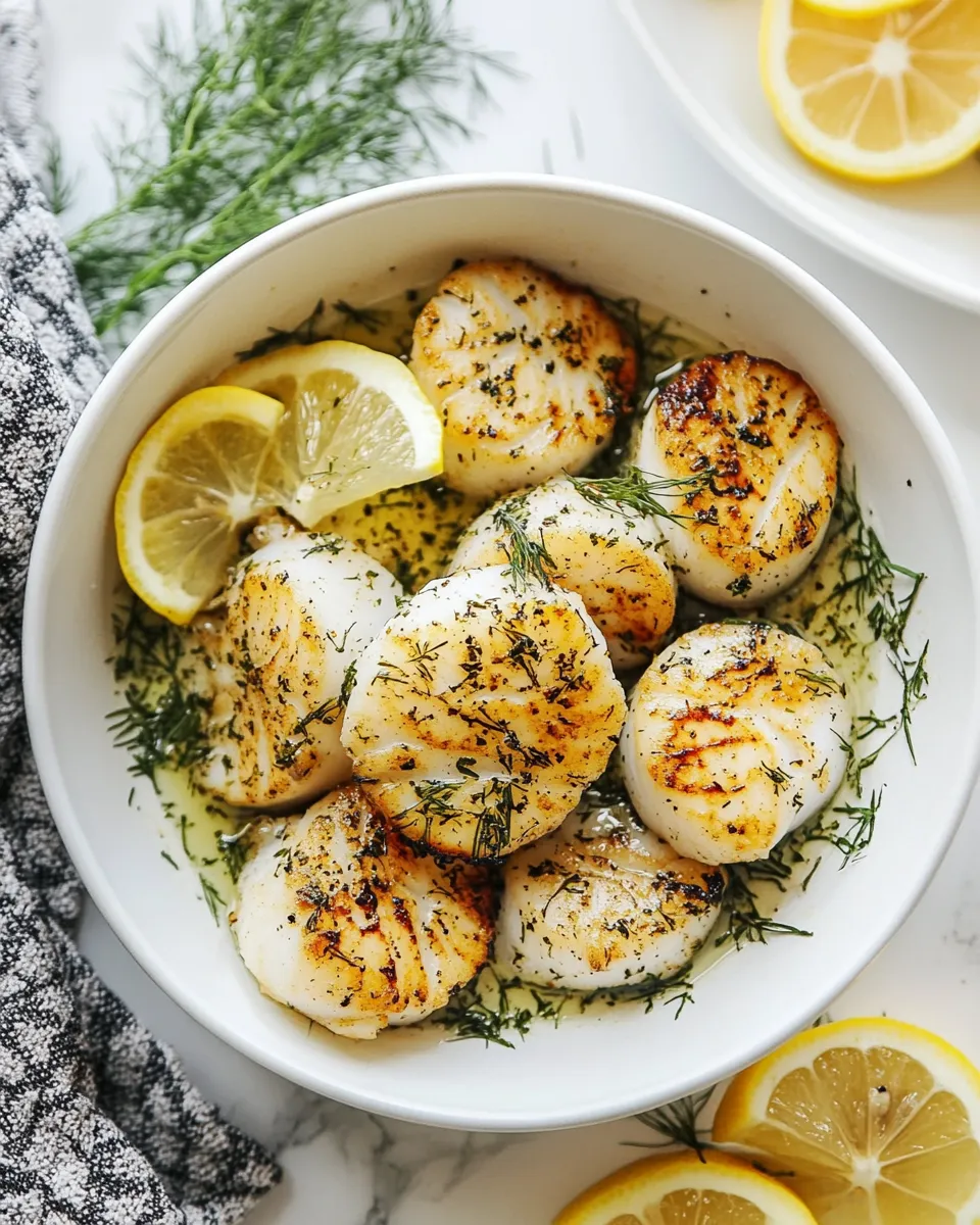 Classic Air Fryer Lemon Dill Scallops dish photo