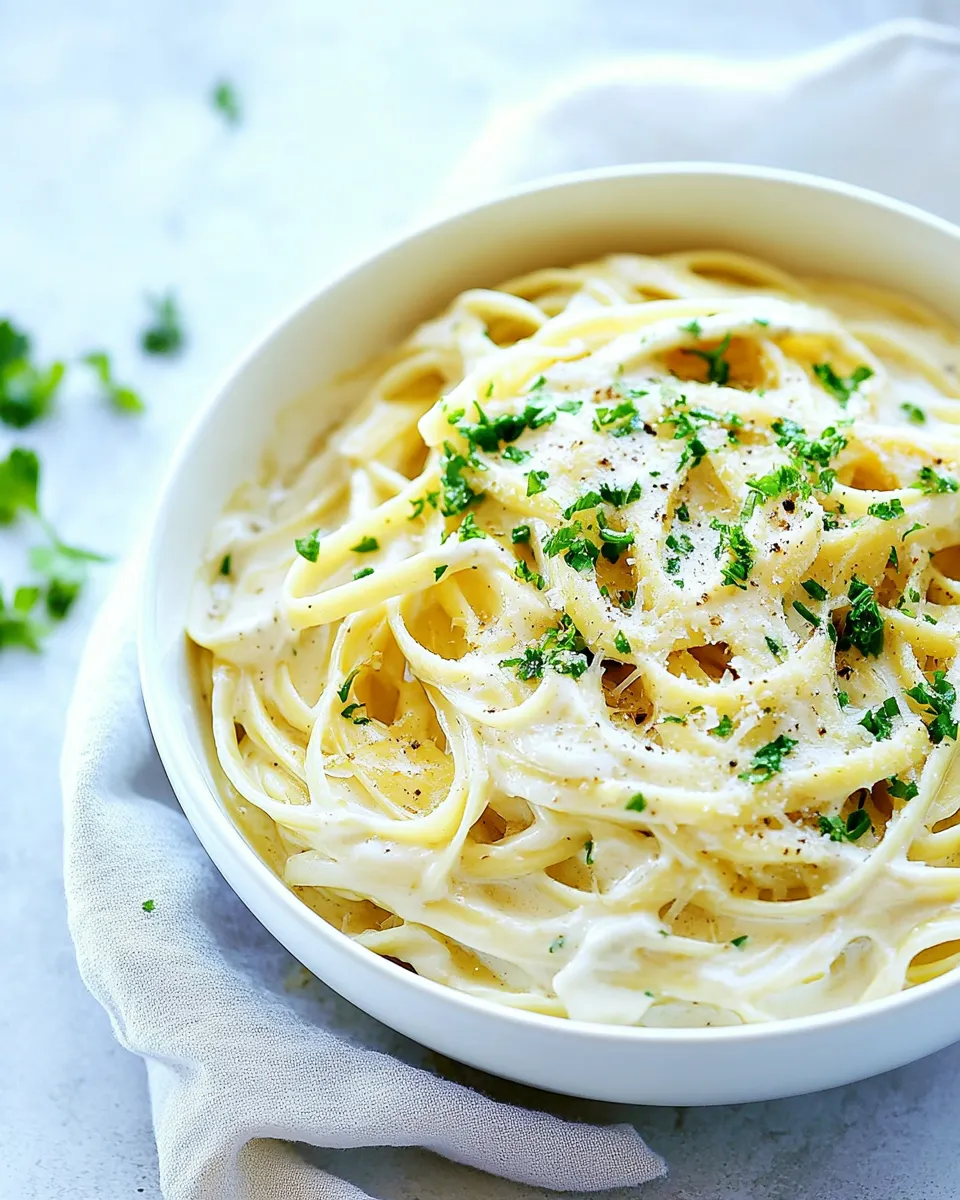 Easy Alfredo Sauce without Heavy Cream food shot