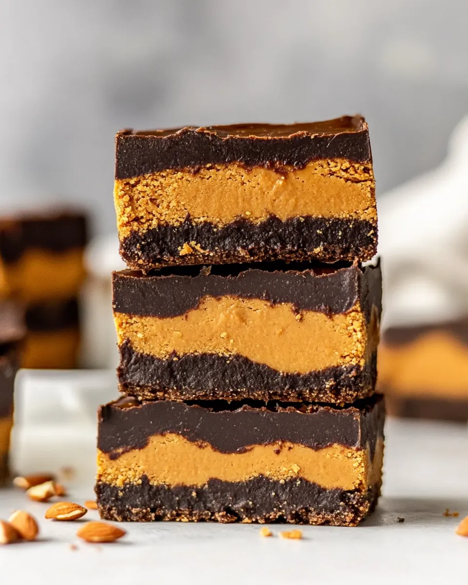 Easy Almond Butter Bars (No-Bake) food shot