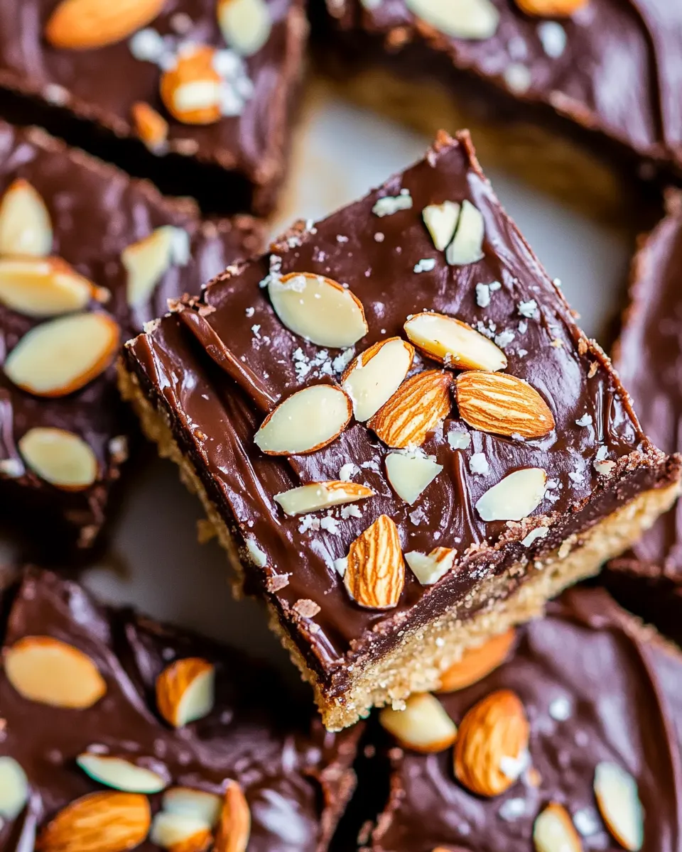 Delicious Almond Fudge Shortbread Bars plate image