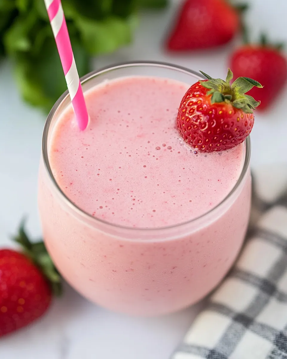 Easy Apple Strawberry Smoothie food shot
