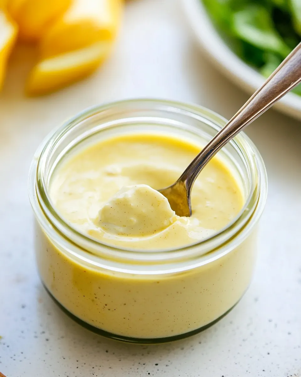 Delicious Authentic Caesar Dressing food shot