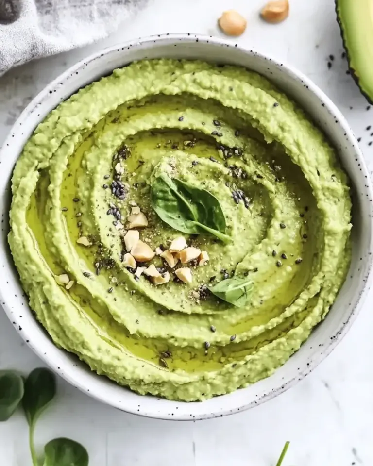 Homemade Avocado Hummus with Spinach recipe photo