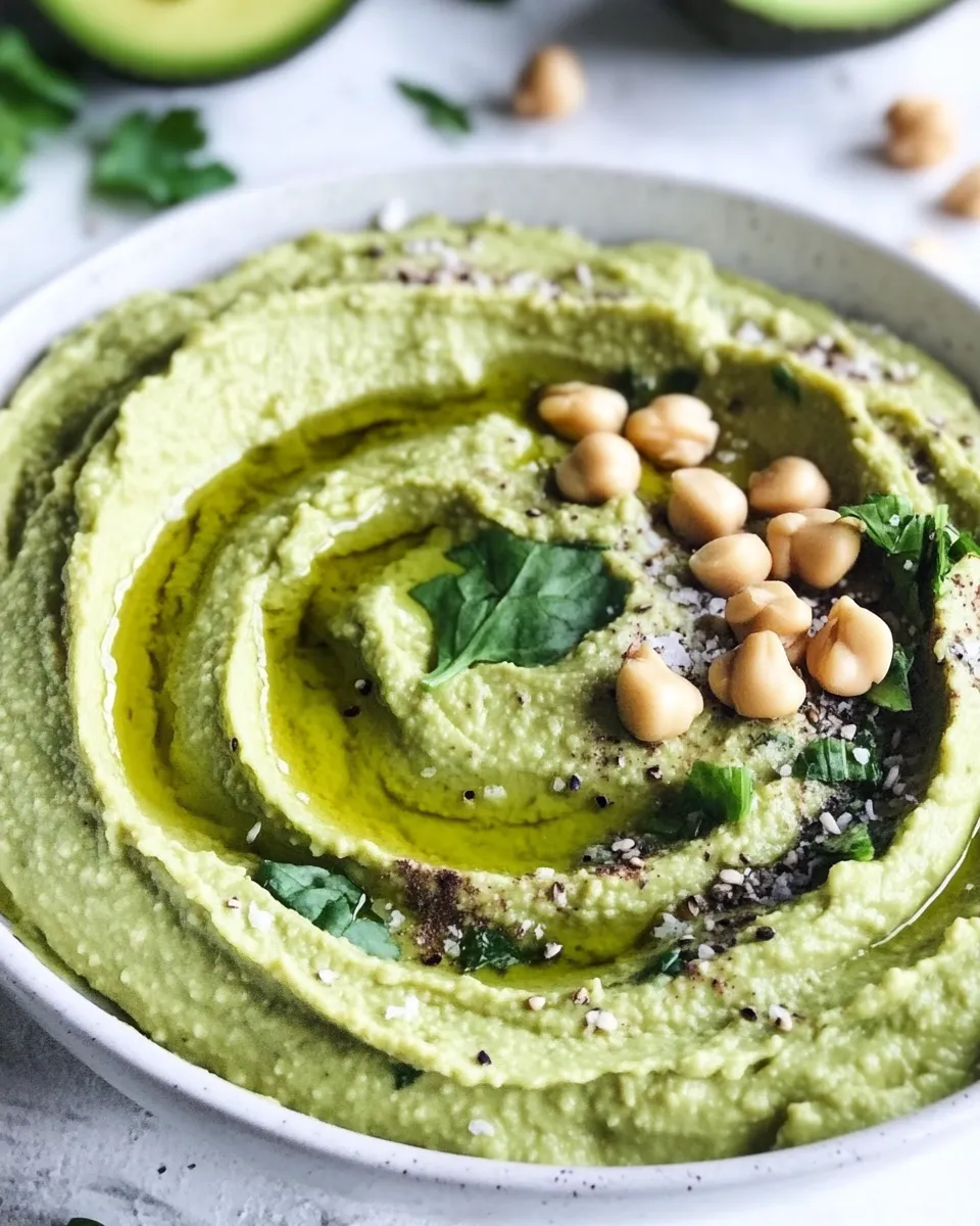 Classic Avocado Hummus with Spinach dish photo
