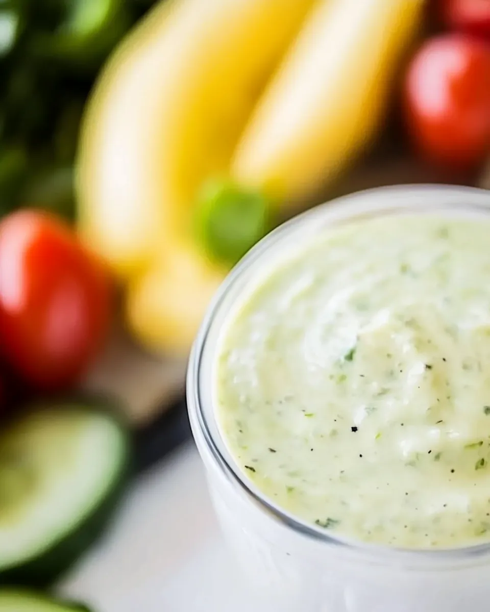 Delicious Avocado Ranch Dressing food shot