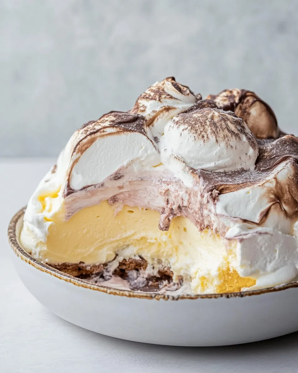 Homemade Baked Alaska food shot