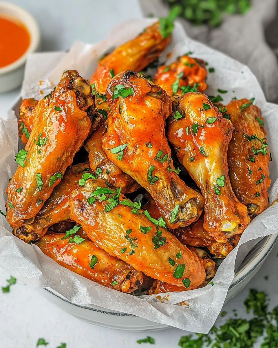 Easy Baked Buffalo Chicken Wings food shot