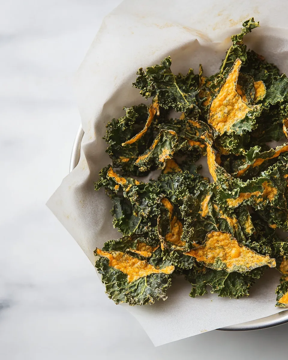 Easy Baked Cheddar Kale Chips recipe photo