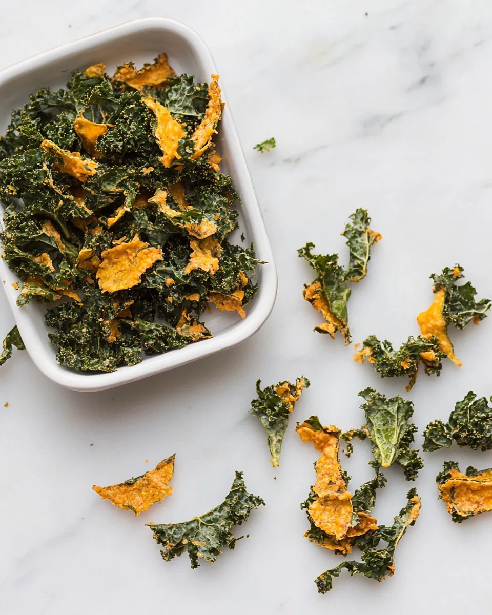 Delicious Baked Cheddar Kale Chips dish photo