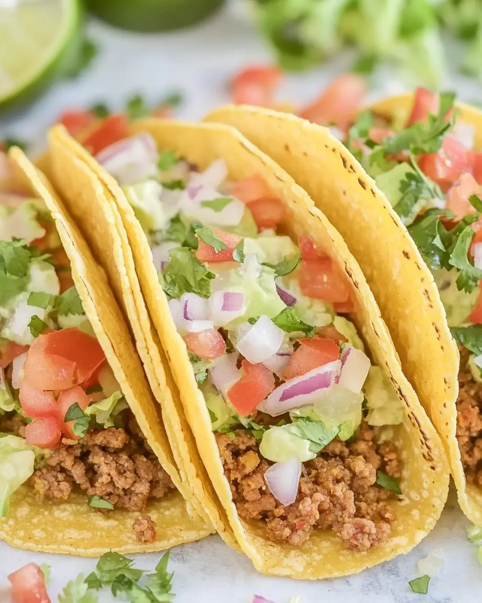 Classic Baked Crispy Ground Beef Tacos recipe image