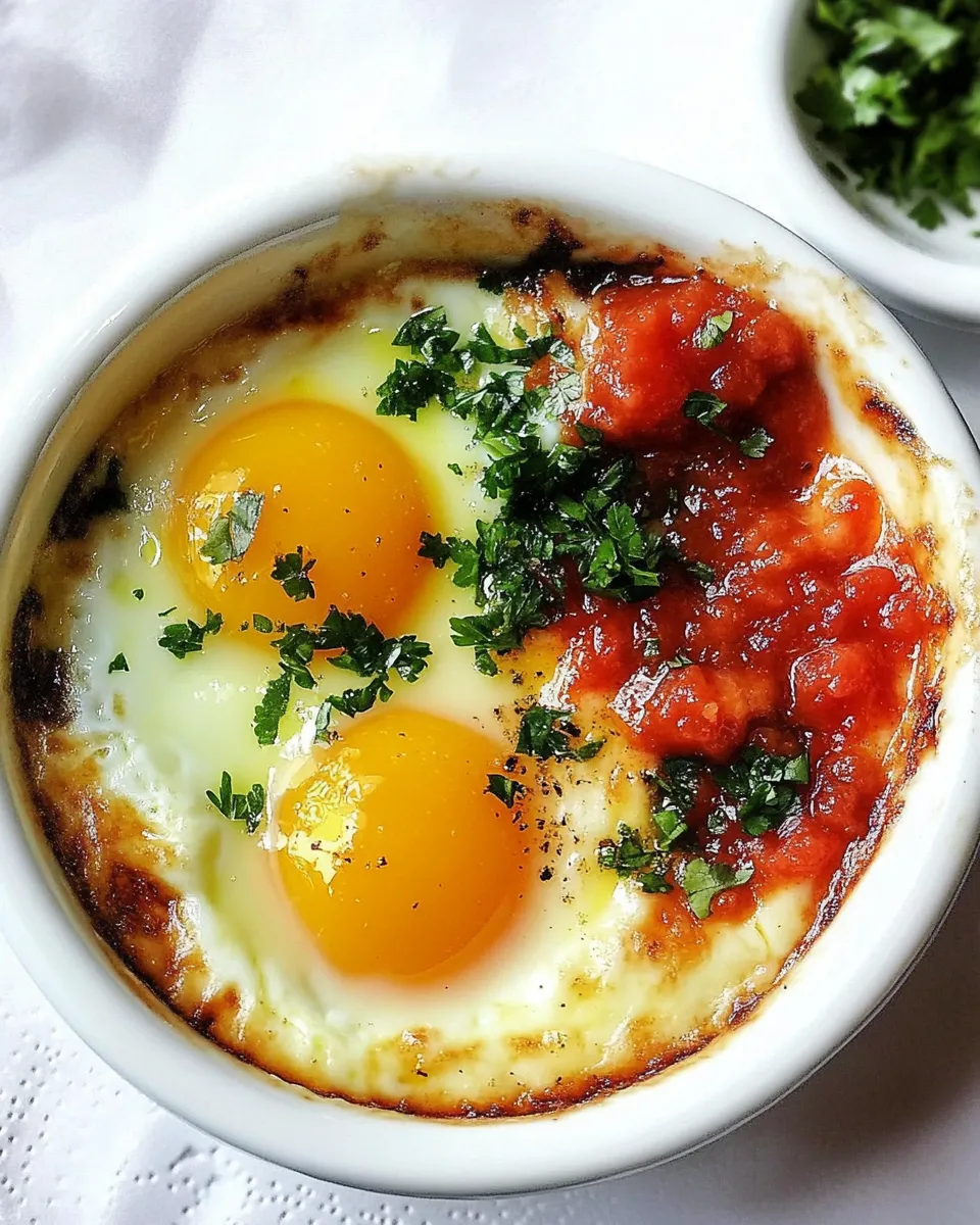 Delicious Baked Eggs with Salsa Recipe photo