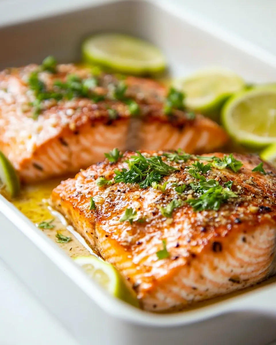 Delicious Baked Garlic Butter Salmon image