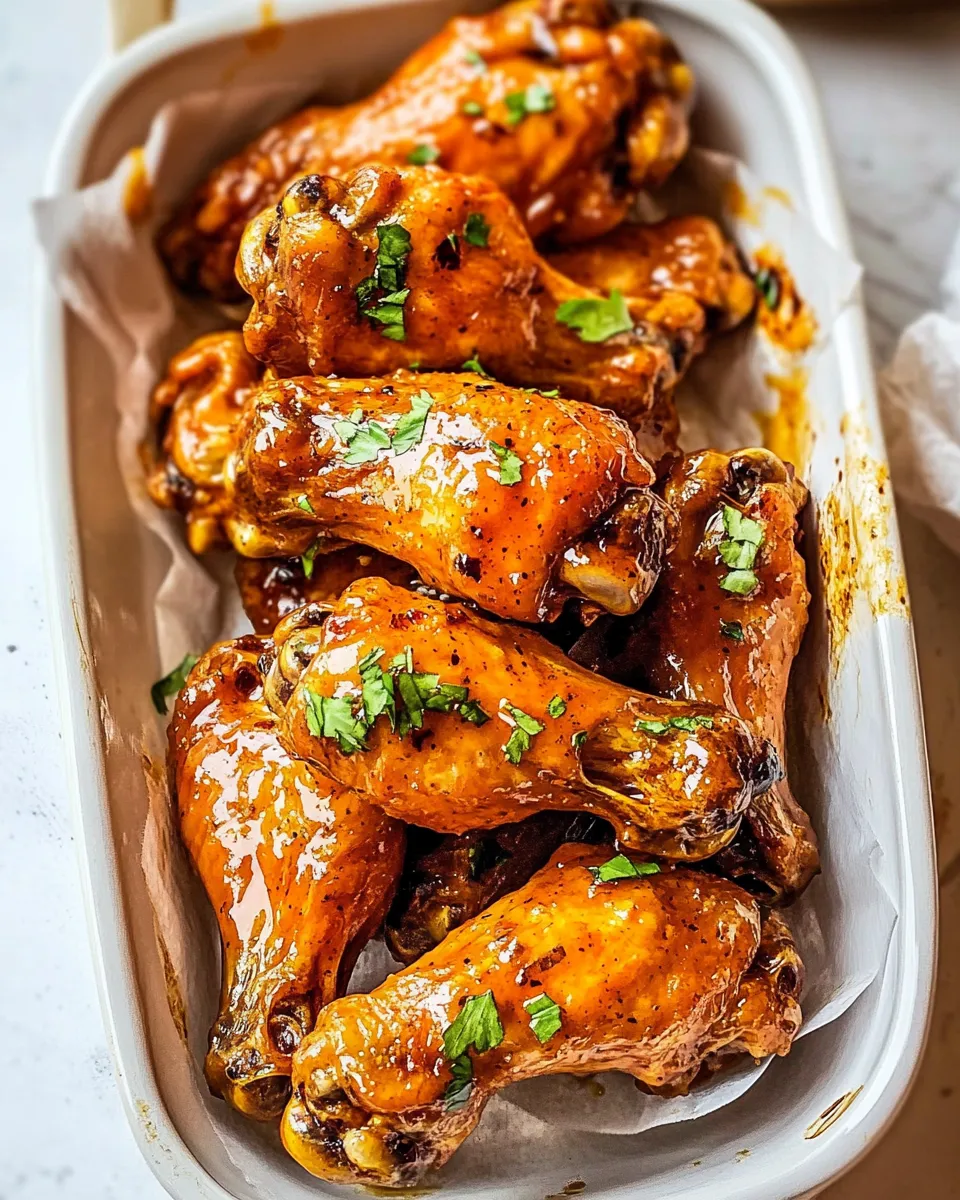 Easy Baked Honey Mustard Boneless Wings. food shot