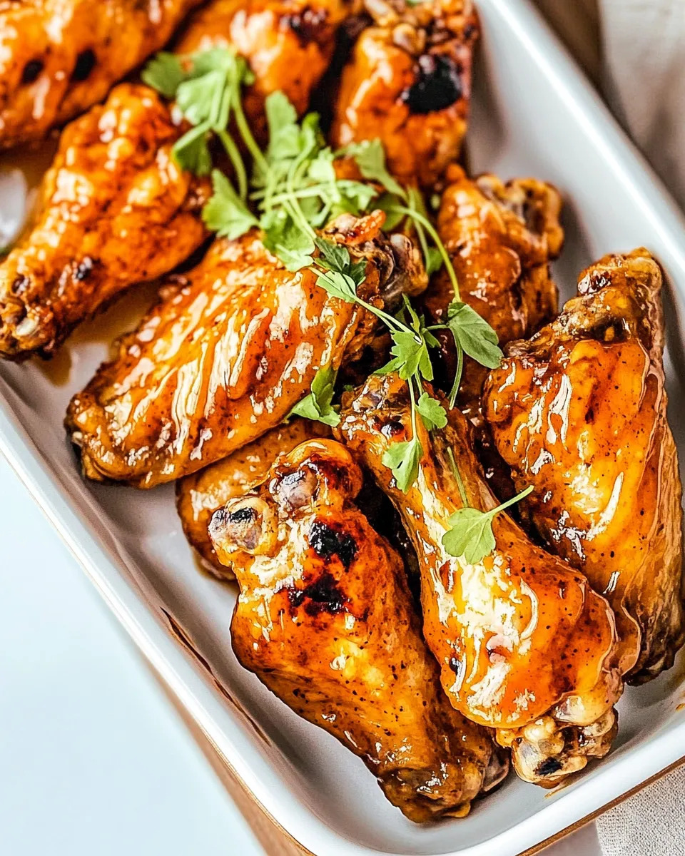 Delicious Baked Honey Mustard Boneless Wings. plate image