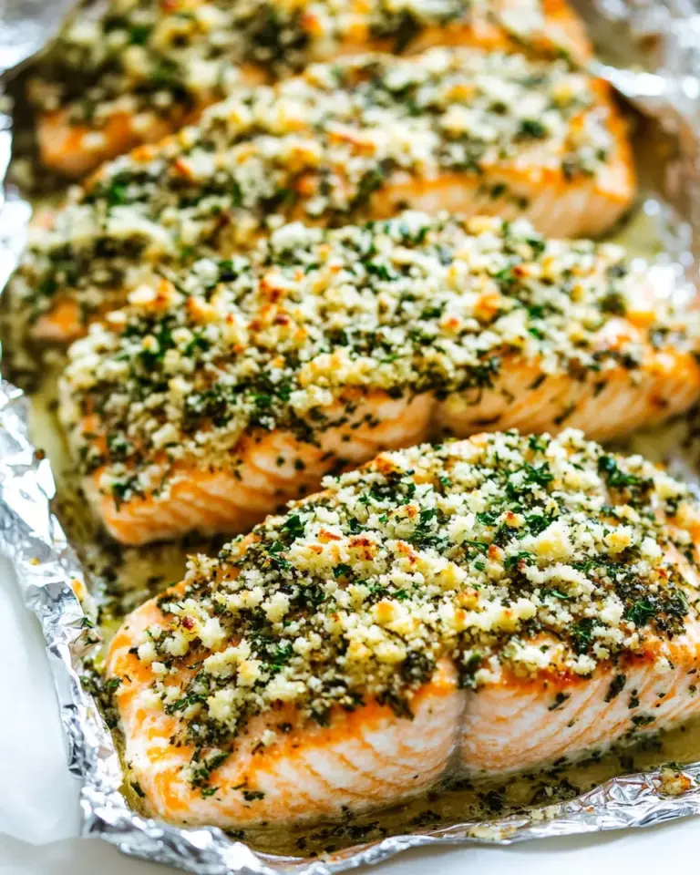 Homemade Baked Parmesan Garlic Herb Salmon in Foil recipe photo
