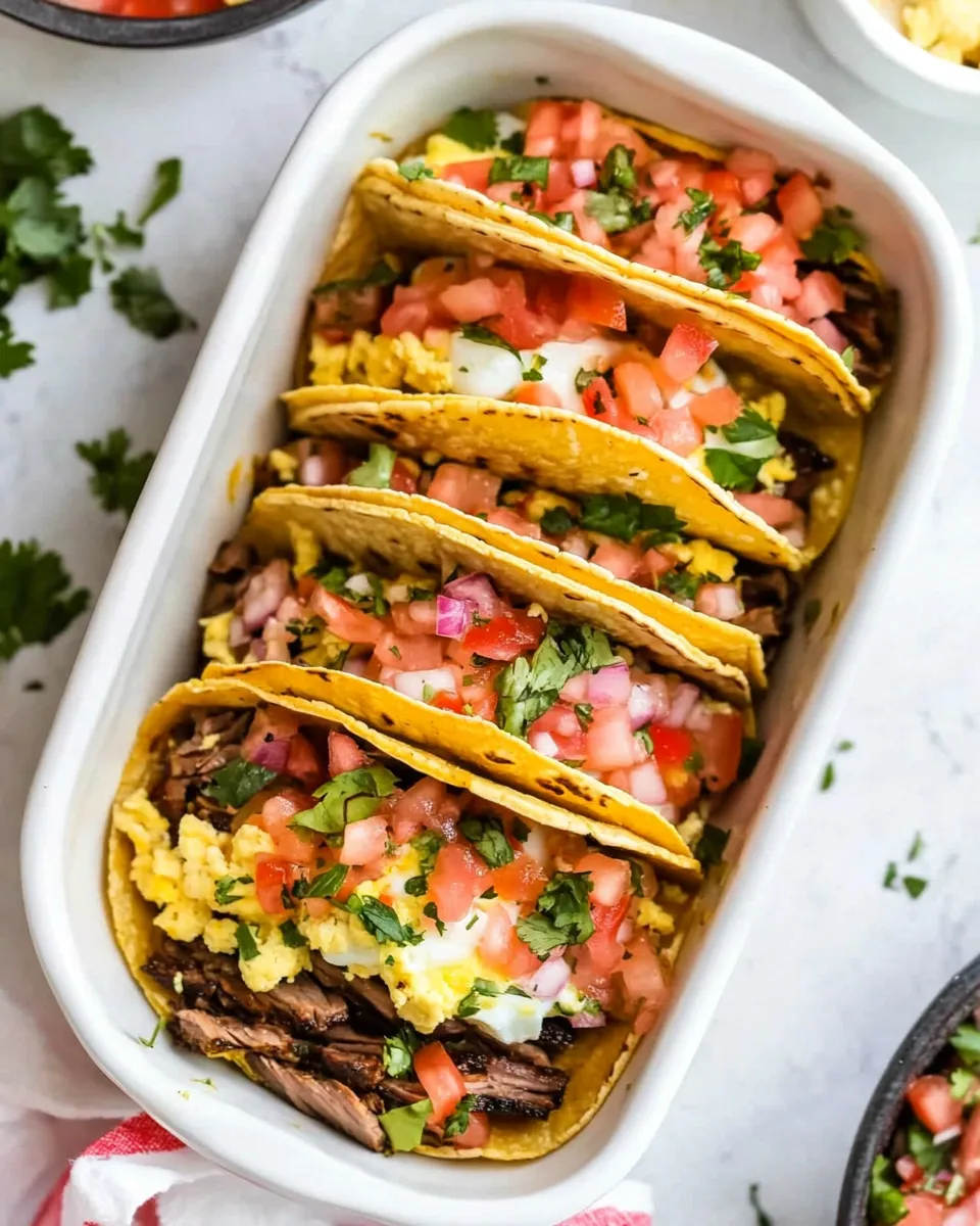 Classic Baked Steak and Eggs Tacos (Breakfast Tacos Recipe) image