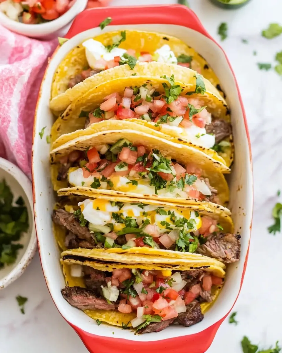 Delicious Baked Steak and Eggs Tacos (Breakfast Tacos Recipe) dish photo