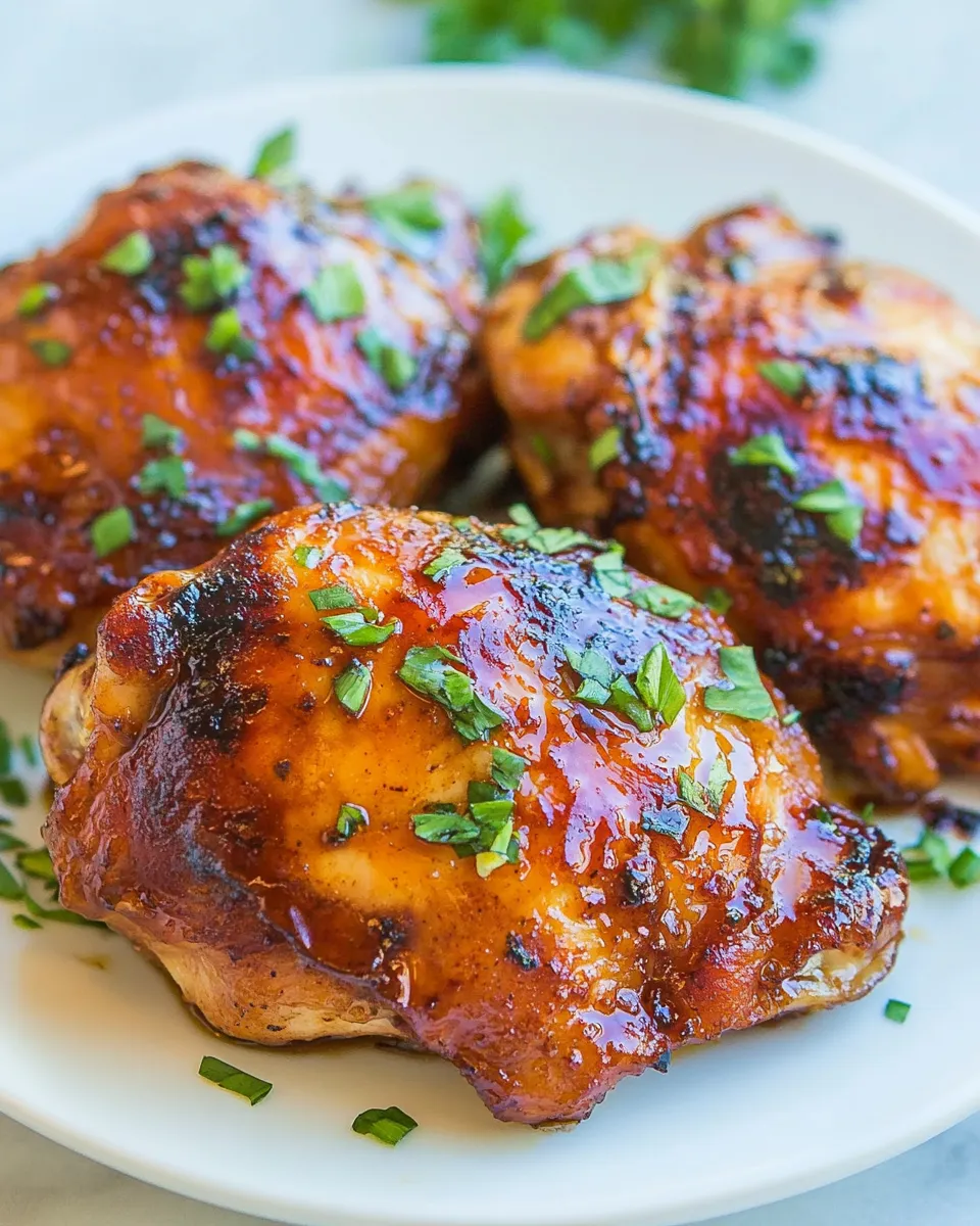 Easy Baked Teriyaki Chicken Thighs food shot