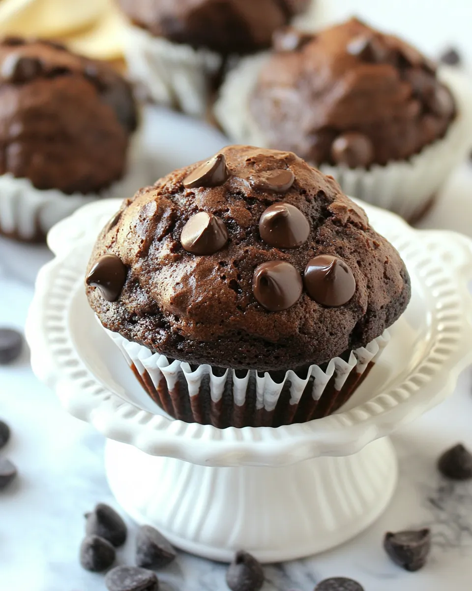 Homemade Bakery Style Double Chocolate Muffins Recipe photo