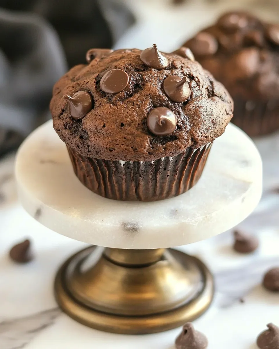 Easy Bakery Style Double Chocolate Muffins Recipe recipe photo