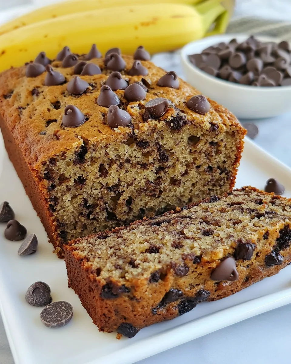 Homemade Banana Bread with Chocolate Chips & Whole Wheat Flour recipe photo