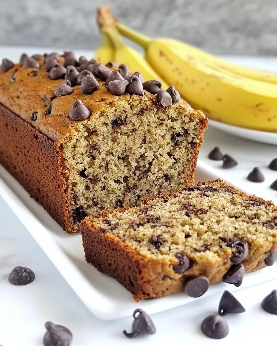 Easy Banana Bread with Chocolate Chips & Whole Wheat Flour food shot