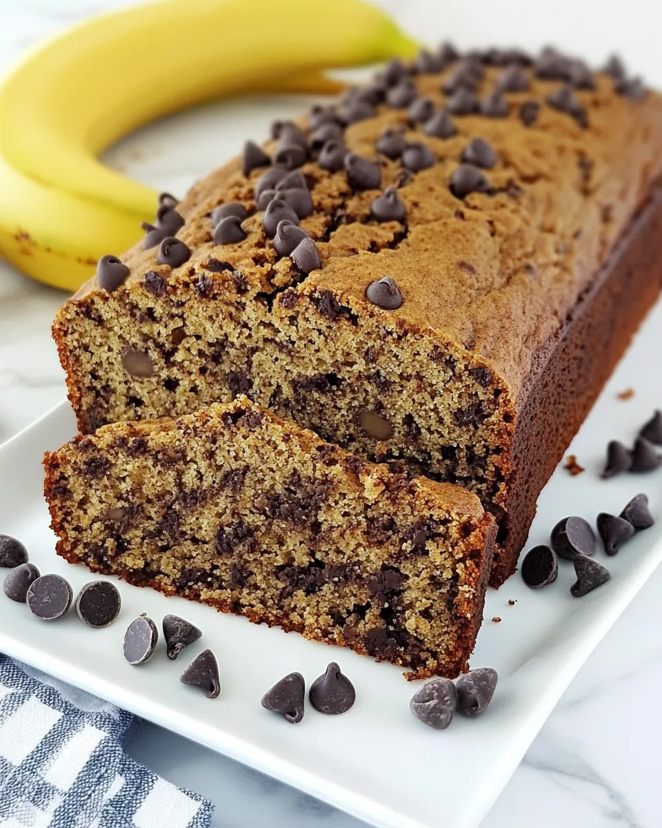 Delicious Banana Bread with Chocolate Chips & Whole Wheat Flour plate image