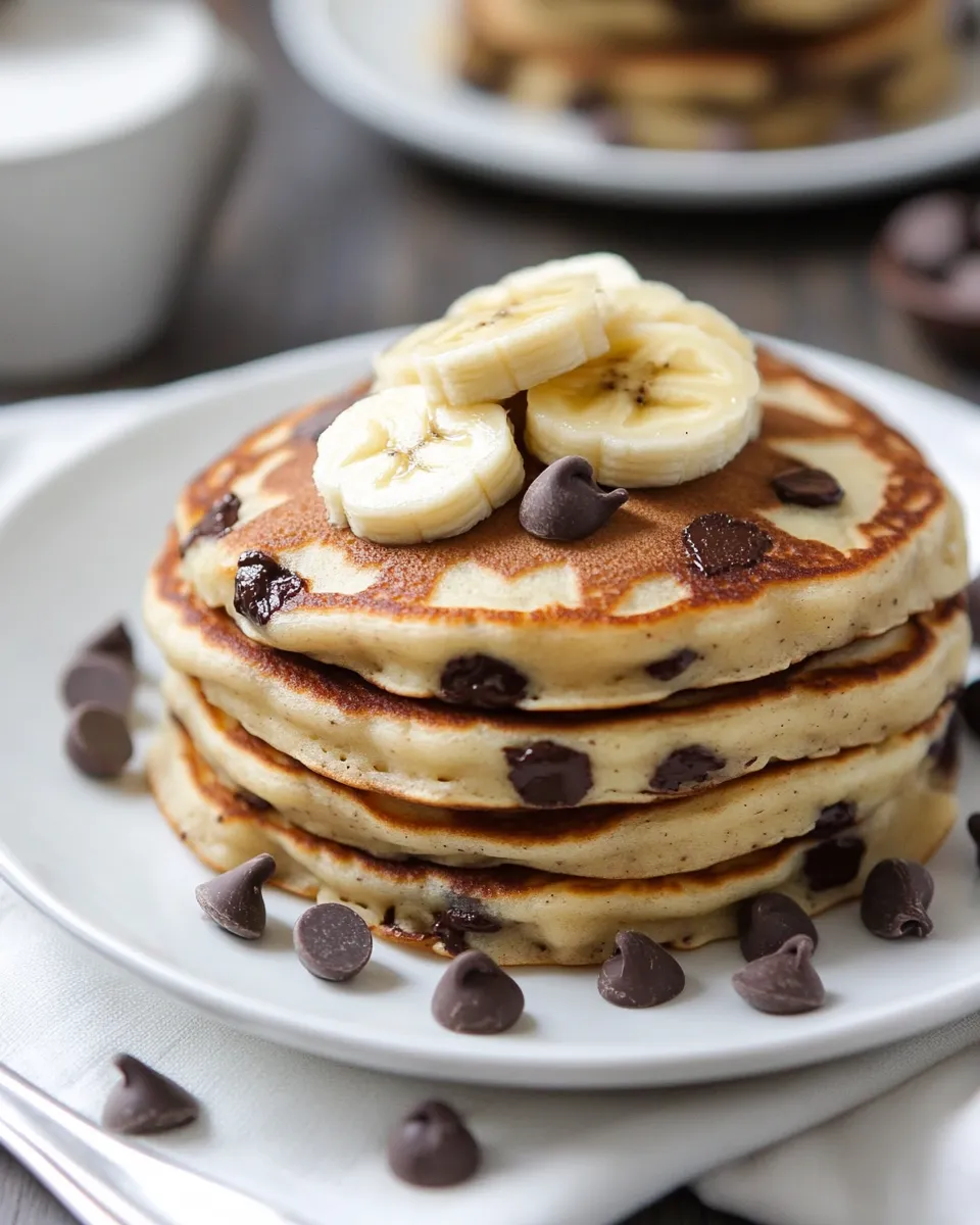 Classic Banana Chocolate Chip Pancakes dish photo