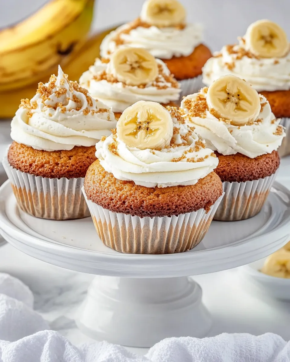 Easy Banana Cupcakes food shot