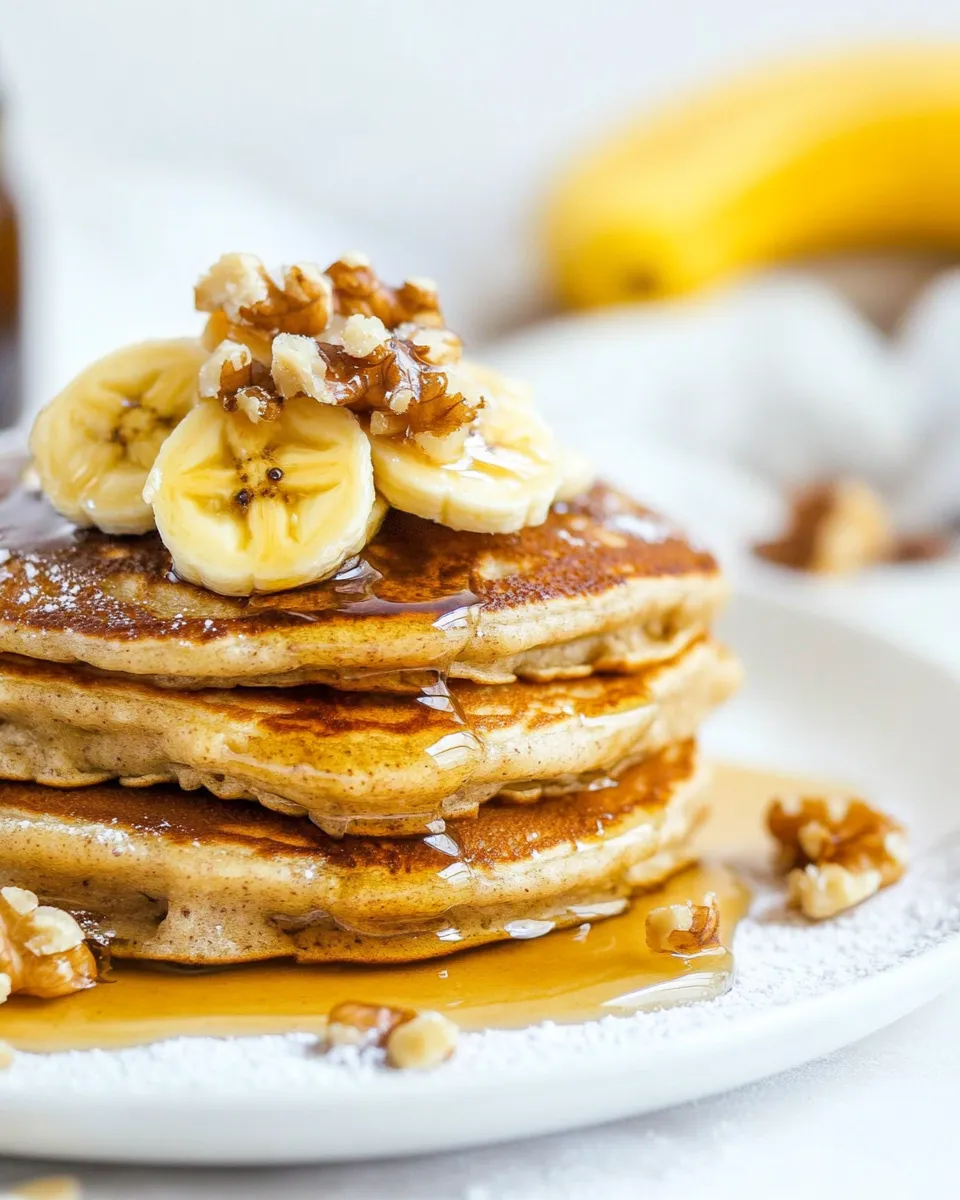 Easy Banana Nut Pancakes food shot