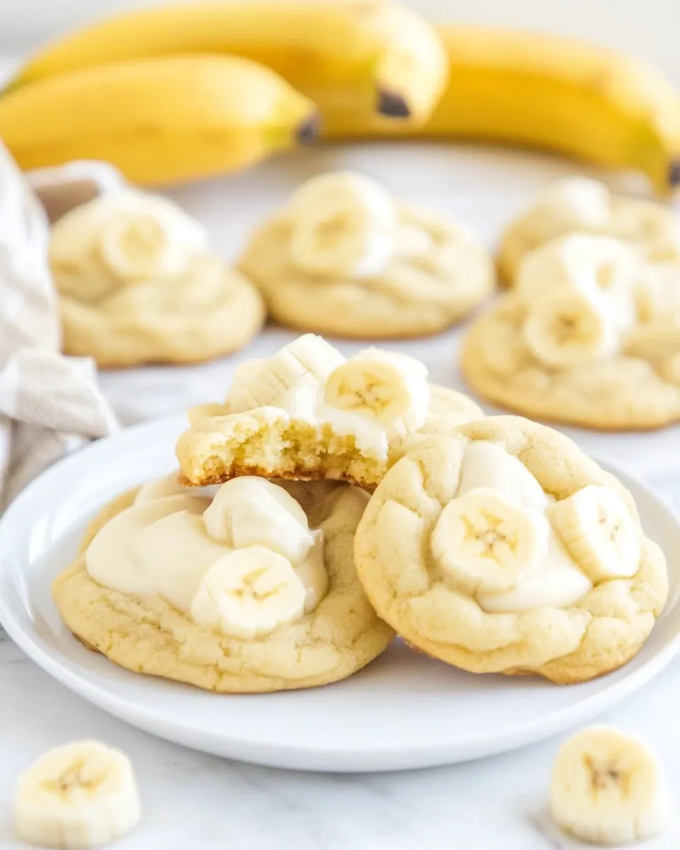 Delicious Banana Pudding Cookies food shot