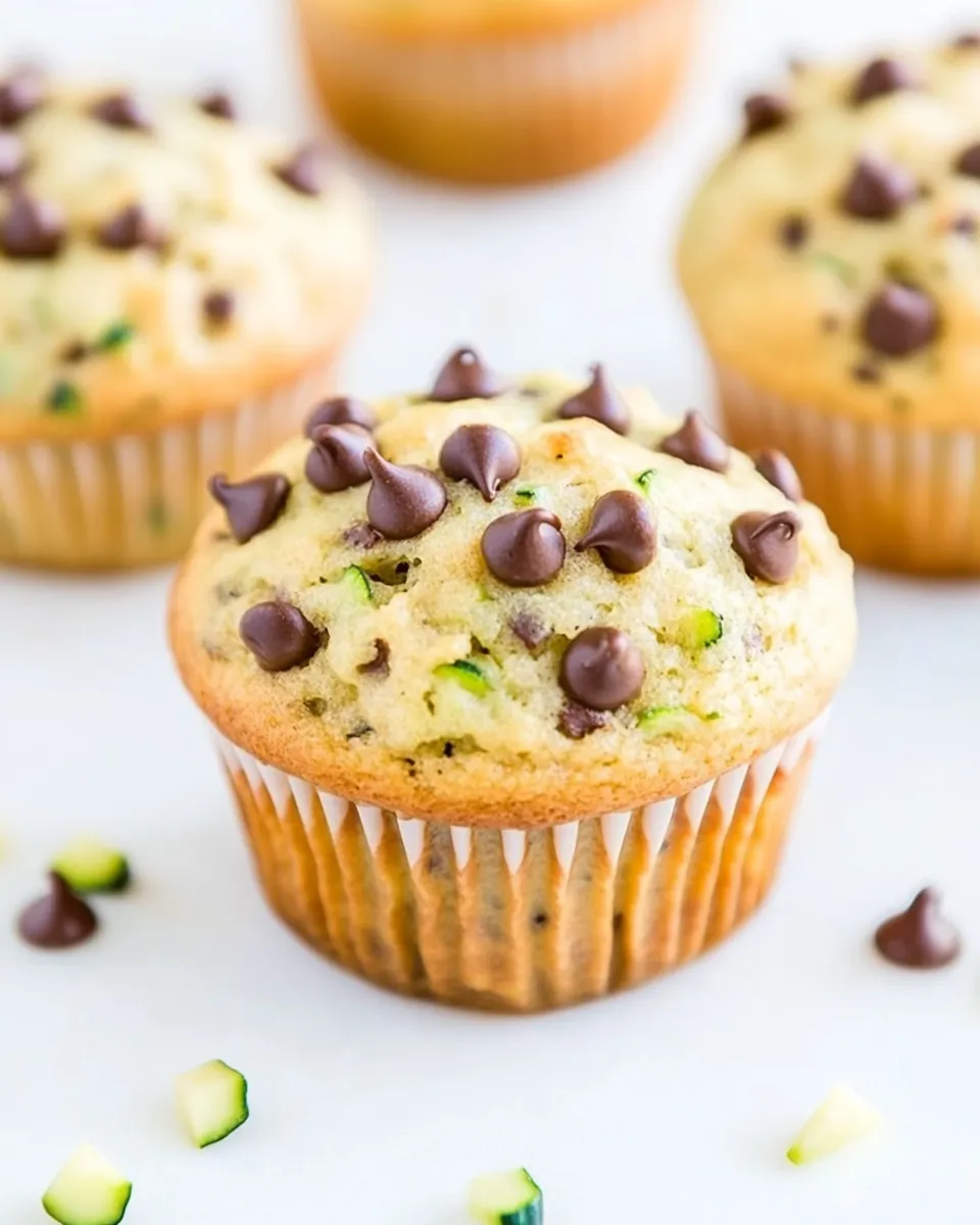 Classic Banana Zucchini Chocolate Chip Muffins recipe image