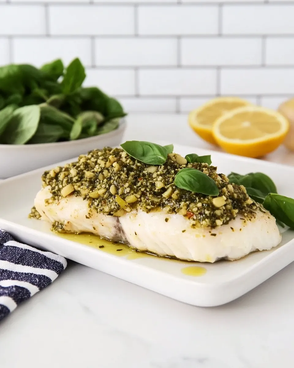 Classic Basil Tapenade Baked Whitefish image