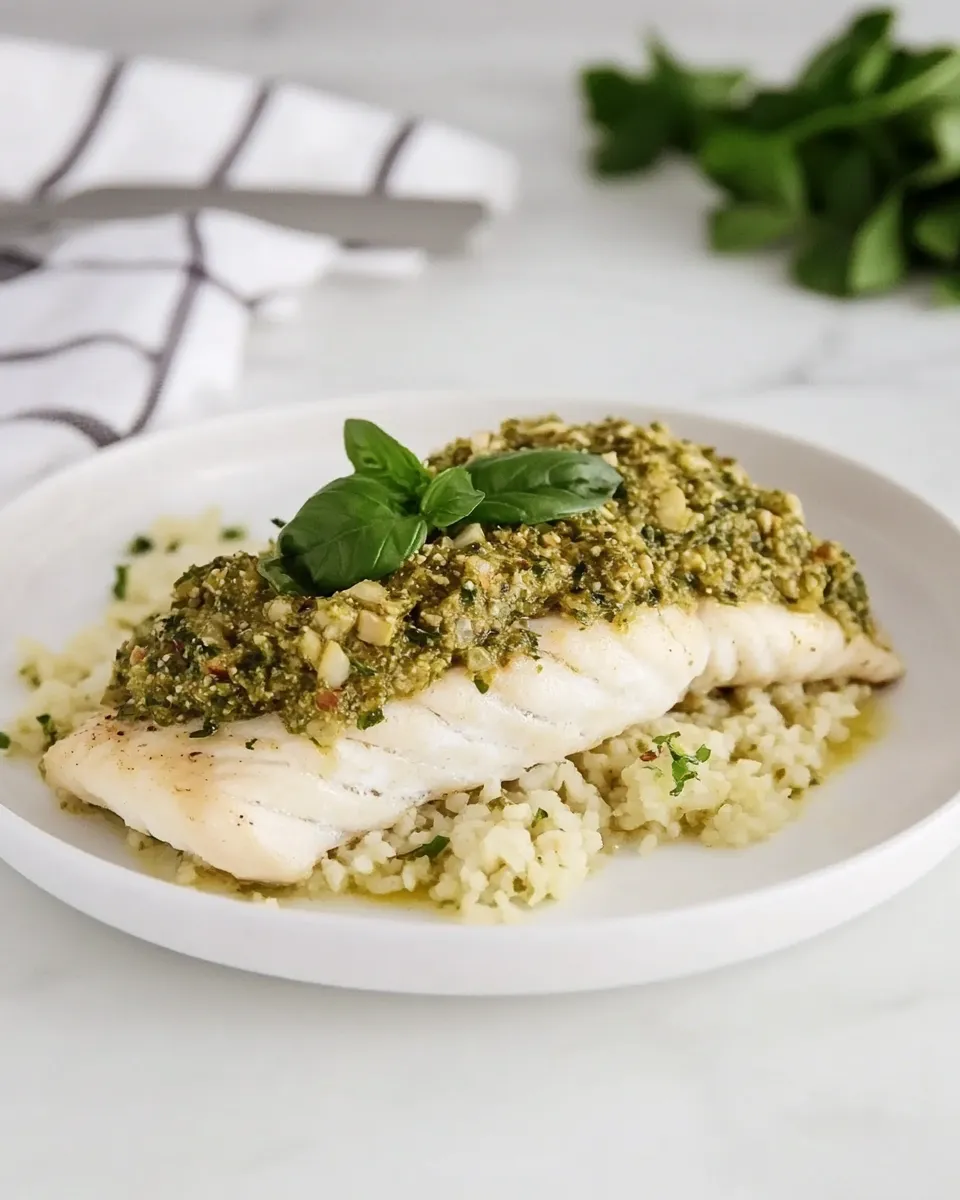 Easy Basil Tapenade Baked Whitefish recipe photo