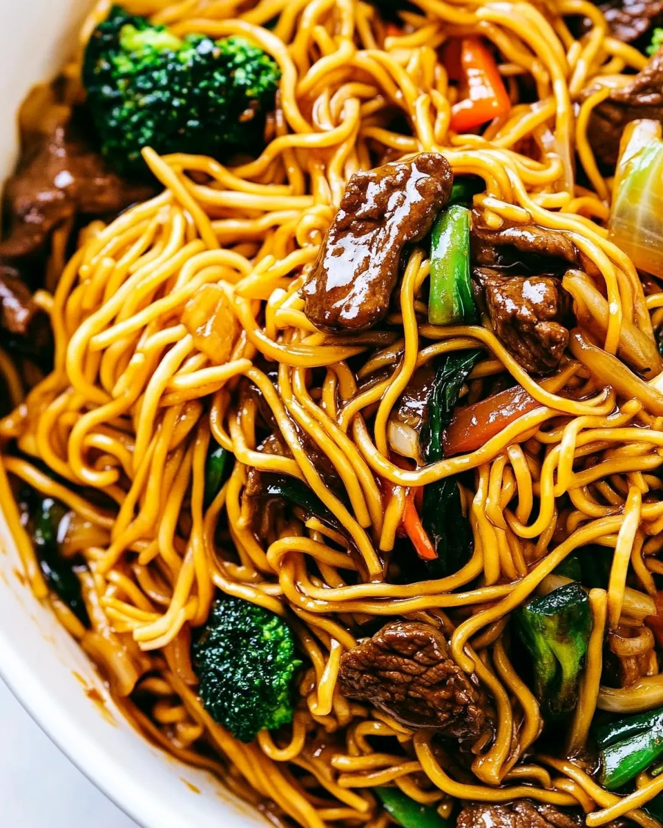 Delicious Beef Chow Mein plate image