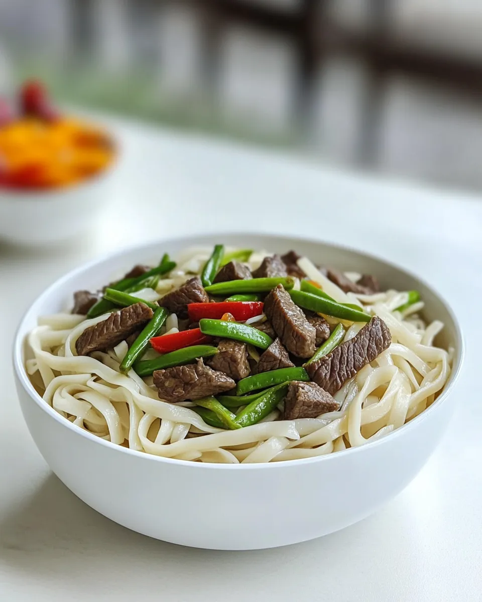 Easy Beef Stir Fry with Flat Rice Noodles recipe photo