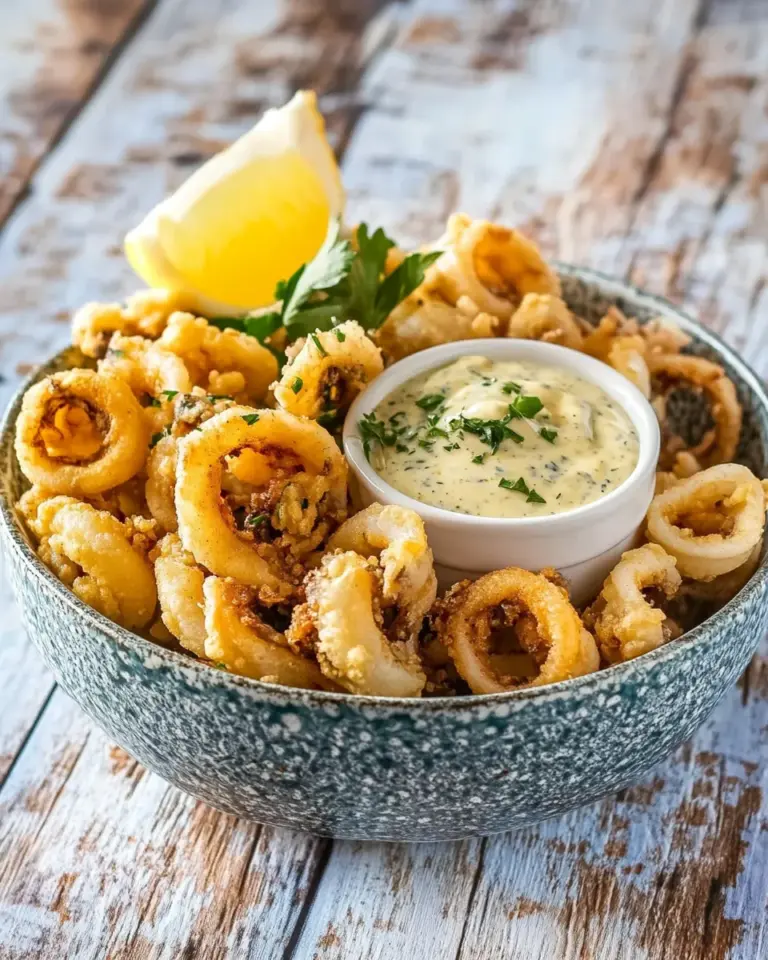 Homemade Best Fried Calamari Recipe with Tartar Sauce photo
